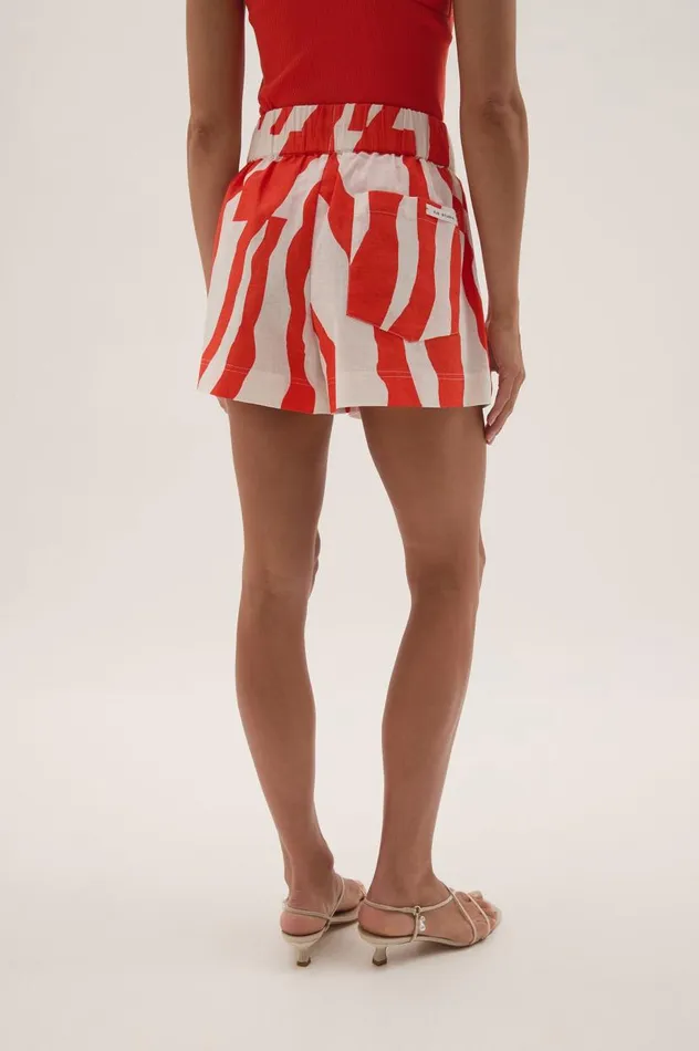 Aje Shorts Airlie Relaxed Short Coral Zebra 8211 Women Aje Shorts Airlie Relaxed Short Coral Zebra 8211 Women