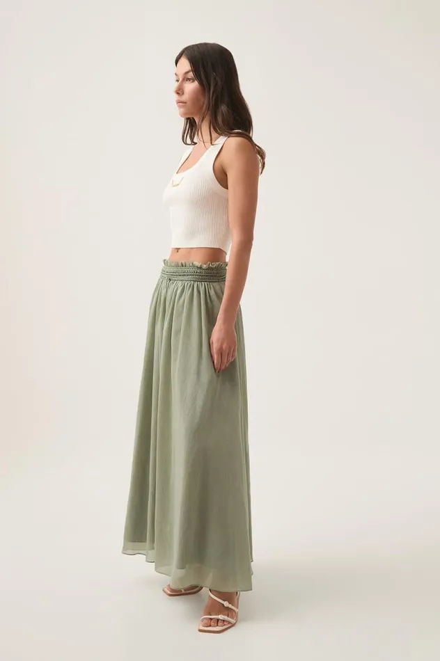 Aje Skirts Athena Midi Skirt Oak Moss 8211 Women Aje Skirts Athena Midi Skirt Oak Moss 8211 Women