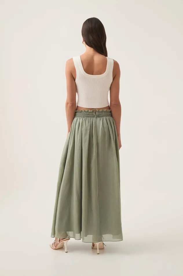 Aje Skirts Athena Midi Skirt Oak Moss 8211 Women Aje Skirts Athena Midi Skirt Oak Moss 8211 Women