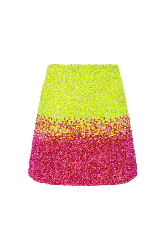 Aje Skirts Calypso Ombre Mini Skirt Ombre Light Lime Green 8211 Women Aje Skirts Calypso Ombre Mini Skirt Ombre Light Lime Green 8211 Women