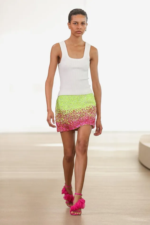 Aje Skirts Calypso Ombre Mini Skirt Ombre Light Lime Green 8211 Women Aje Skirts Calypso Ombre Mini Skirt Ombre Light Lime Green 8211 Women