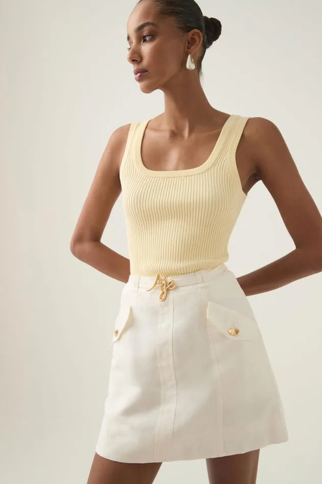 Aje Skirts Christine Belted Mini Skirt Ivory 8211 Women