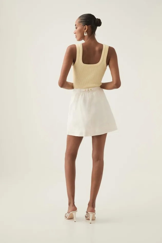 Aje Skirts Christine Belted Mini Skirt Ivory 8211 Women