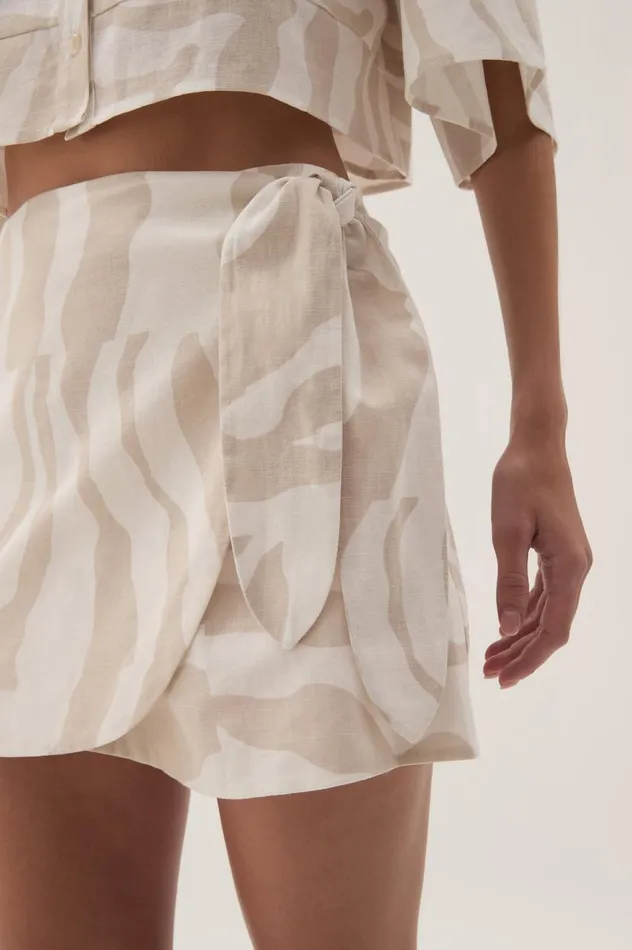 Aje Skirts Eden Wrap Skirt Oatmeal Zebra 8211 Women Aje Skirts Eden Wrap Skirt Oatmeal Zebra 8211 Women