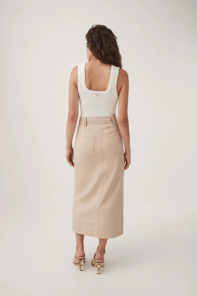 Aje Skirts Flourisher Midi Skirt Natural Beige 8211 Women Aje Skirts Flourisher Midi Skirt Natural Beige 8211 Women