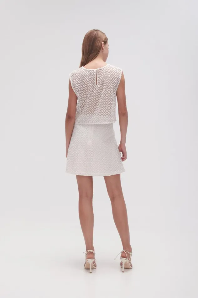 Aje Skirts Freya Diamond Pearl Mini Skirt Ivory 8211 Women Aje Skirts Freya Diamond Pearl Mini Skirt Ivory 8211 Women