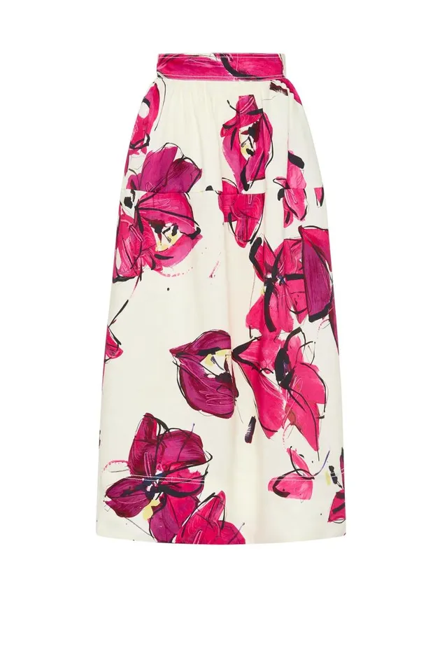 Aje Skirts Lottie Gathered Midi Skirt Falling Florals 8211 Women Aje Skirts Lottie Gathered Midi Skirt Falling Florals 8211 Women