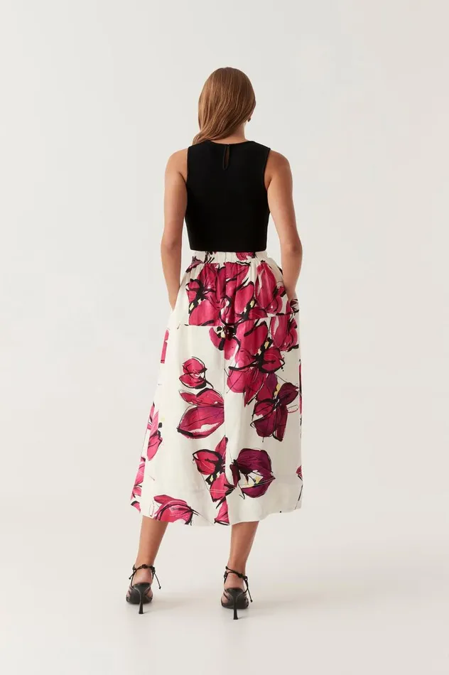 Aje Skirts Lottie Gathered Midi Skirt Falling Florals 8211 Women Aje Skirts Lottie Gathered Midi Skirt Falling Florals 8211 Women