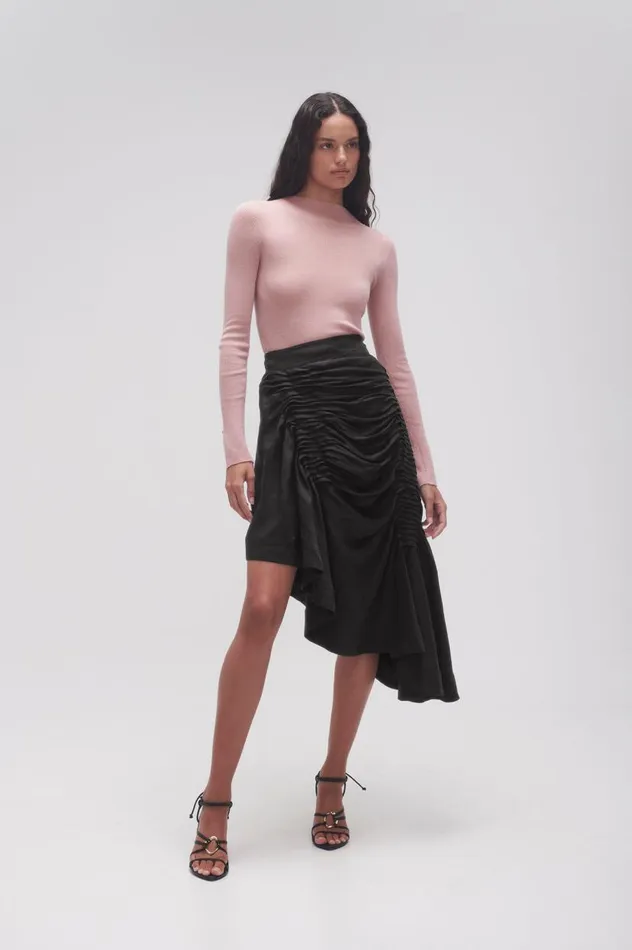 Aje Skirts Memoir Asymmetric Midi Skirt Black 8211 Women Aje Skirts Memoir Asymmetric Midi Skirt Black 8211 Women