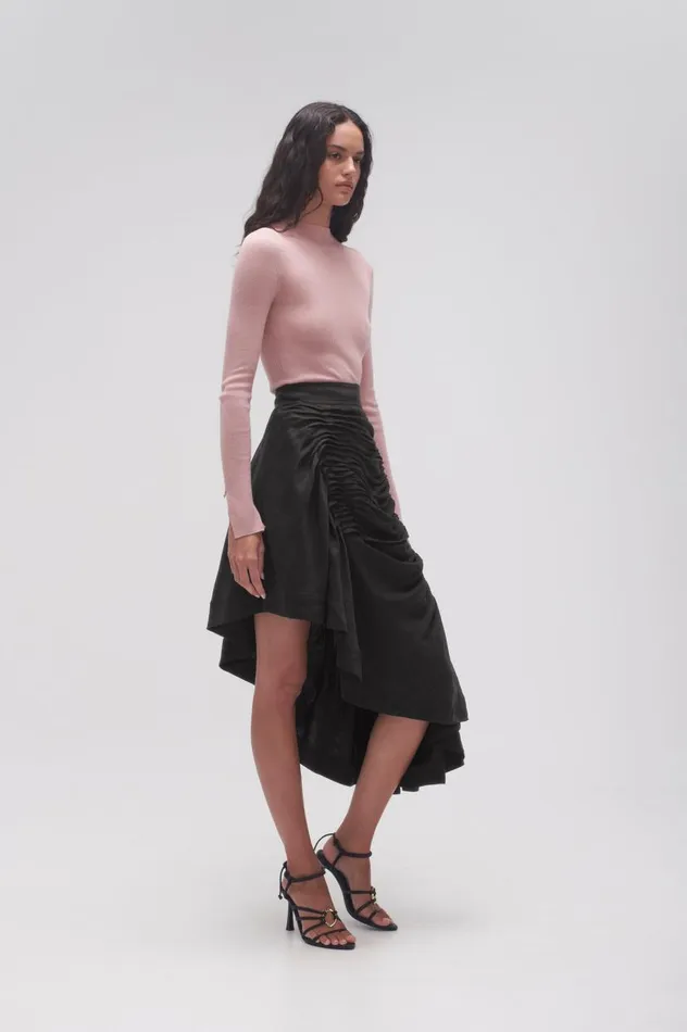Aje Skirts Memoir Asymmetric Midi Skirt Black 8211 Women Aje Skirts Memoir Asymmetric Midi Skirt Black 8211 Women