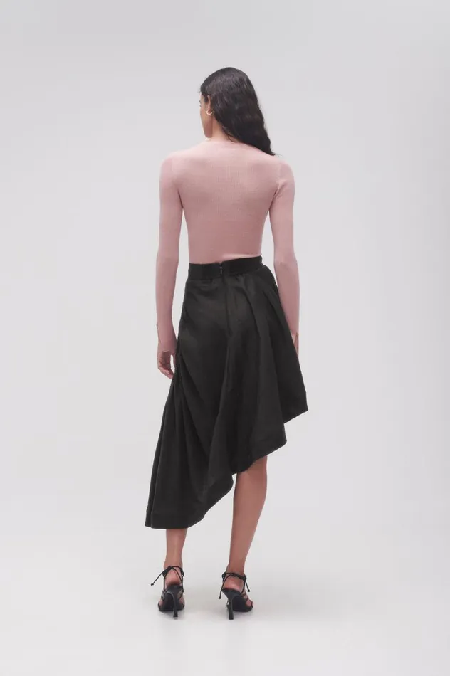 Aje Skirts Memoir Asymmetric Midi Skirt Black 8211 Women Aje Skirts Memoir Asymmetric Midi Skirt Black 8211 Women