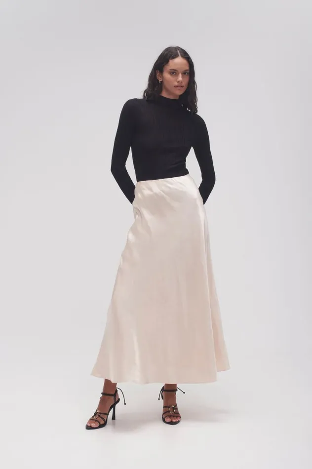 Aje Skirts Moonglade Bias Maxi Skirt Coconut Cream 8211 Women Aje Skirts Moonglade Bias Maxi Skirt Coconut Cream 8211 Women