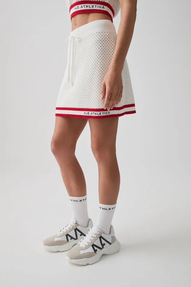 Aje Skirts Open Knit Skirt 646 Whitepassionate Red 8211 Women Aje Skirts Open Knit Skirt 646 Whitepassionate Red 8211 Women