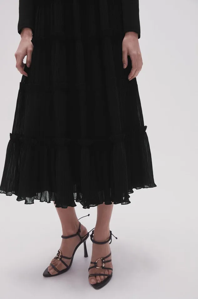 Aje Skirts Robyn Tiered Maxi Skirt Black 8211 Women Aje Skirts Robyn Tiered Maxi Skirt Black 8211 Women