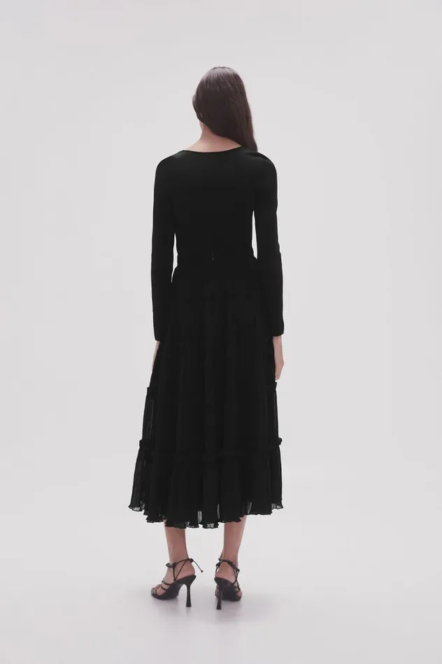 Aje Skirts Robyn Tiered Maxi Skirt Black 8211 Women Aje Skirts Robyn Tiered Maxi Skirt Black 8211 Women