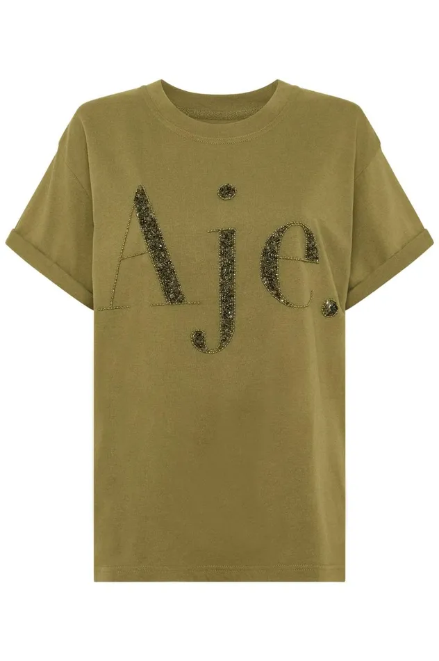 Aje Tees Karma Embellished Tee Deep Olive 8211 Women Aje Tees Karma Embellished Tee Deep Olive 8211 Women