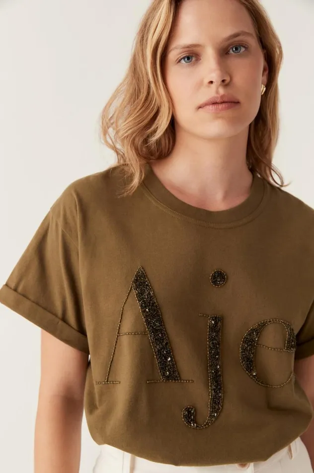 Aje Tees Karma Embellished Tee Deep Olive 8211 Women Aje Tees Karma Embellished Tee Deep Olive 8211 Women