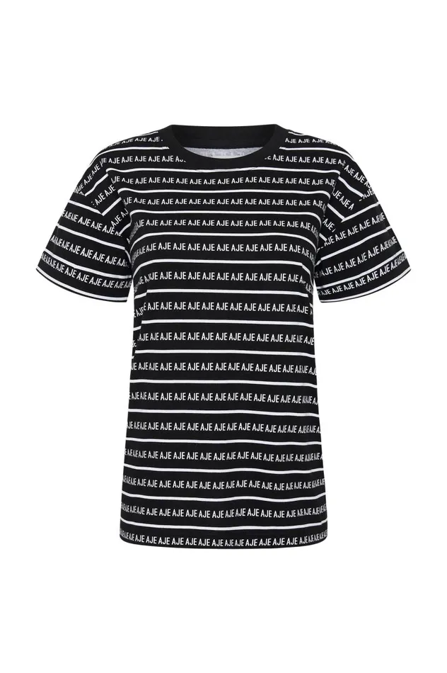 Aje Tees Lilah Logo Tee Blackwhite 8211 Women Aje Tees Lilah Logo Tee Blackwhite 8211 Women