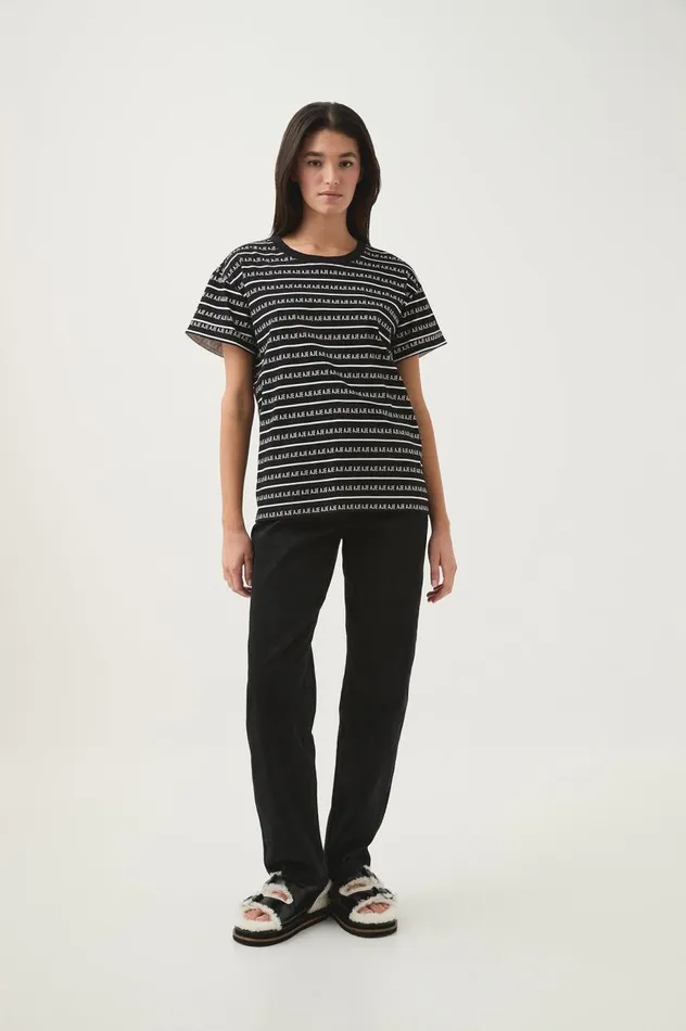 Aje Tees Lilah Logo Tee Blackwhite 8211 Women Aje Tees Lilah Logo Tee Blackwhite 8211 Women