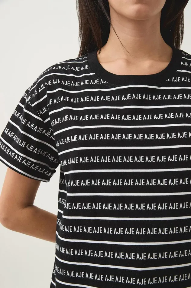 Aje Tees Lilah Logo Tee Blackwhite 8211 Women Aje Tees Lilah Logo Tee Blackwhite 8211 Women