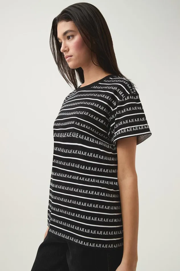 Aje Tees Lilah Logo Tee Blackwhite 8211 Women Aje Tees Lilah Logo Tee Blackwhite 8211 Women