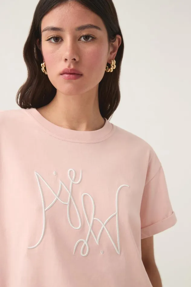 Aje Tees Prophecy Logo Heritage Tee Blush Pinkivory 8211 Women Aje Tees Prophecy Logo Heritage Tee Blush Pinkivory 8211 Women