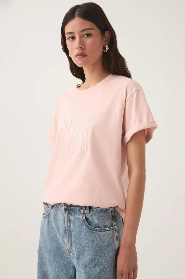 Aje Tees Prophecy Logo Heritage Tee Blush Pinkivory 8211 Women Aje Tees Prophecy Logo Heritage Tee Blush Pinkivory 8211 Women