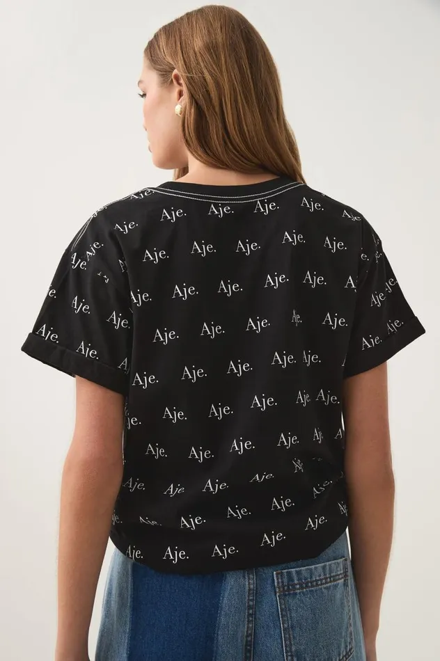 Aje Tees Ratio Logo Heritage Tee Blackwhite Logo 8211 Women Aje Tees Ratio Logo Heritage Tee Blackwhite Logo 8211 Women