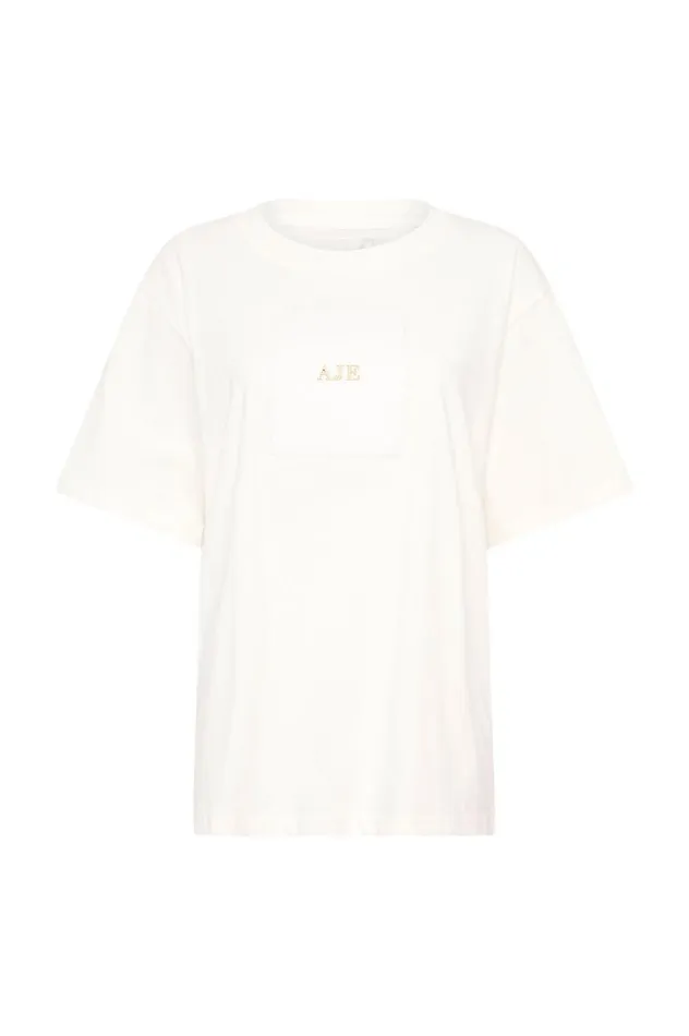 Aje Tees Thalia Oversized Tee Ivory 8211 Women Aje Tees Thalia Oversized Tee Ivory 8211 Women
