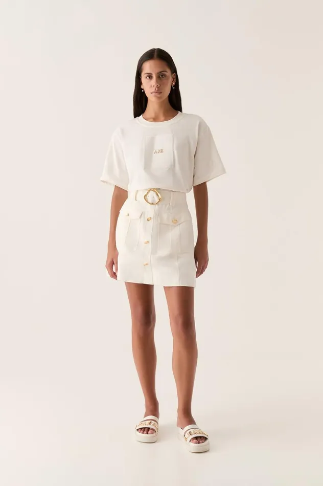 Aje Tees Thalia Oversized Tee Ivory 8211 Women Aje Tees Thalia Oversized Tee Ivory 8211 Women