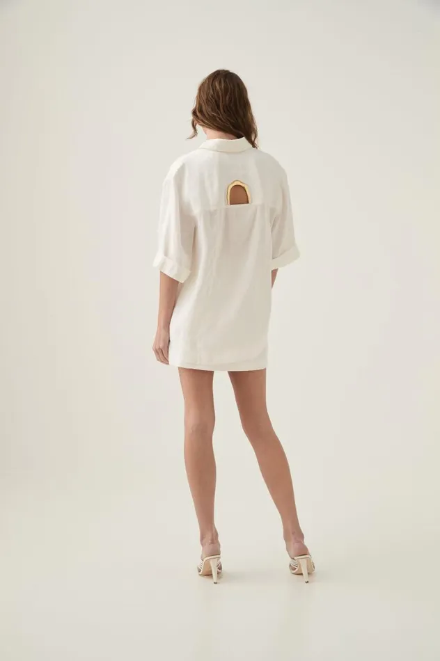 Aje Tops Asteria Short Sleeve Shirt Ivory 8211 Women Aje Tops Asteria Short Sleeve Shirt Ivory 8211 Women