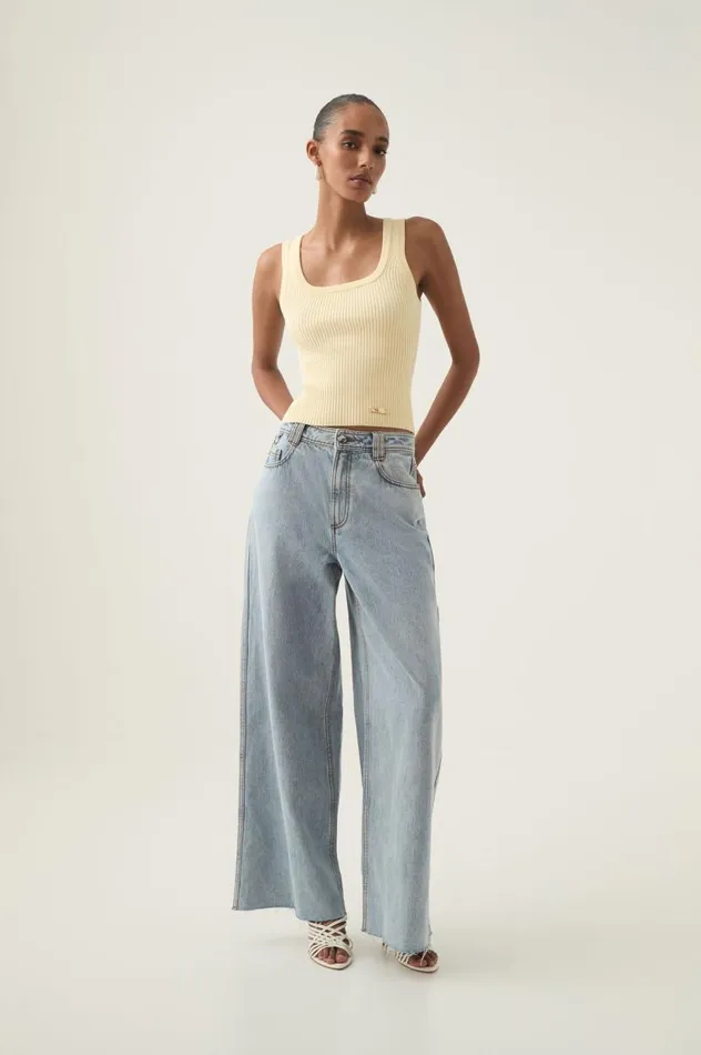 Aje Tops Bronte Knit Tank Faded Lemon 8211 Women