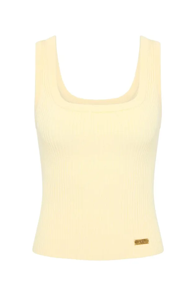 Aje Tops Bronte Knit Tank Faded Lemon 8211 Women Aje Tops Bronte Knit Tank Faded Lemon 8211 Women