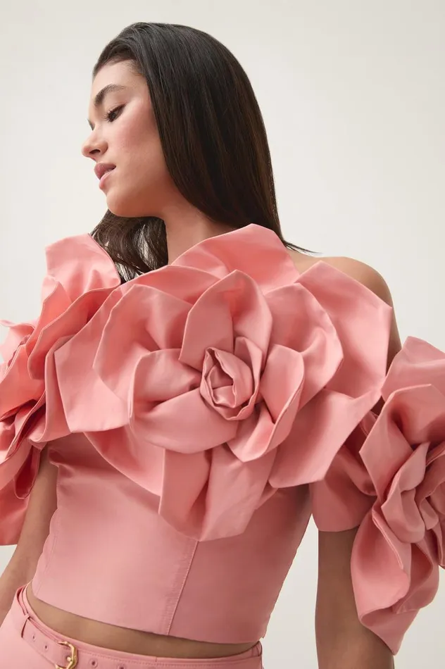 Aje Tops Etta Taffeta Top Washed Coral 8211 Women Aje Tops Etta Taffeta Top Washed Coral 8211 Women