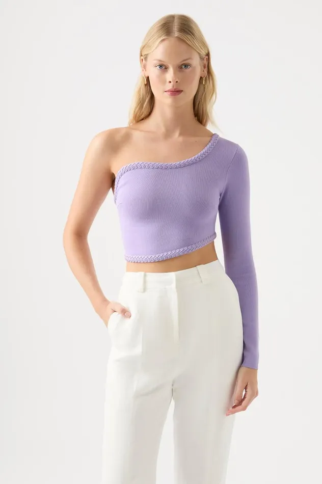 Aje Tops Hyades Braided Long Sleeve Top Lilac 8211 Women