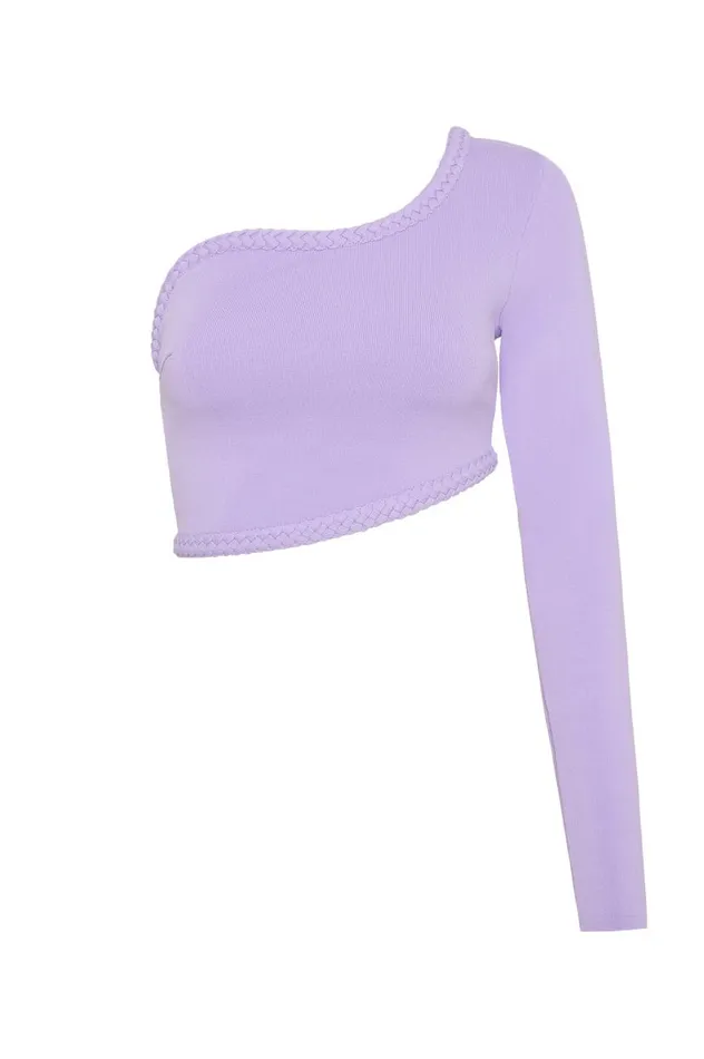 Aje Tops Hyades Braided Long Sleeve Top Lilac 8211 Women Aje Tops Hyades Braided Long Sleeve Top Lilac 8211 Women