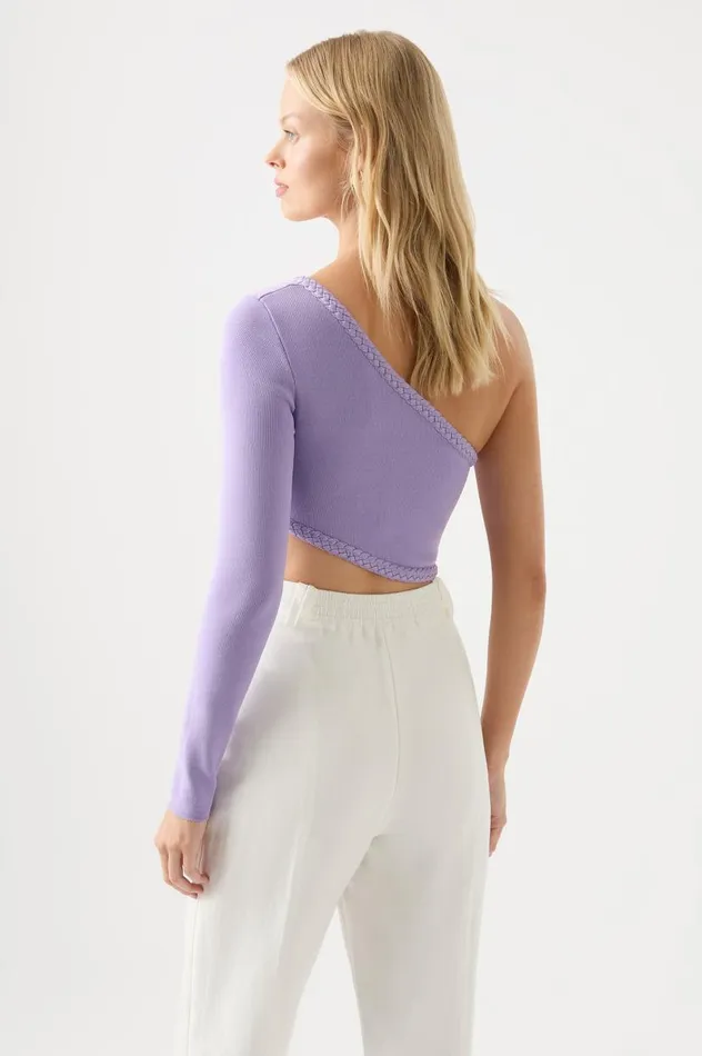 Aje Tops Hyades Braided Long Sleeve Top Lilac 8211 Women Aje Tops Hyades Braided Long Sleeve Top Lilac 8211 Women