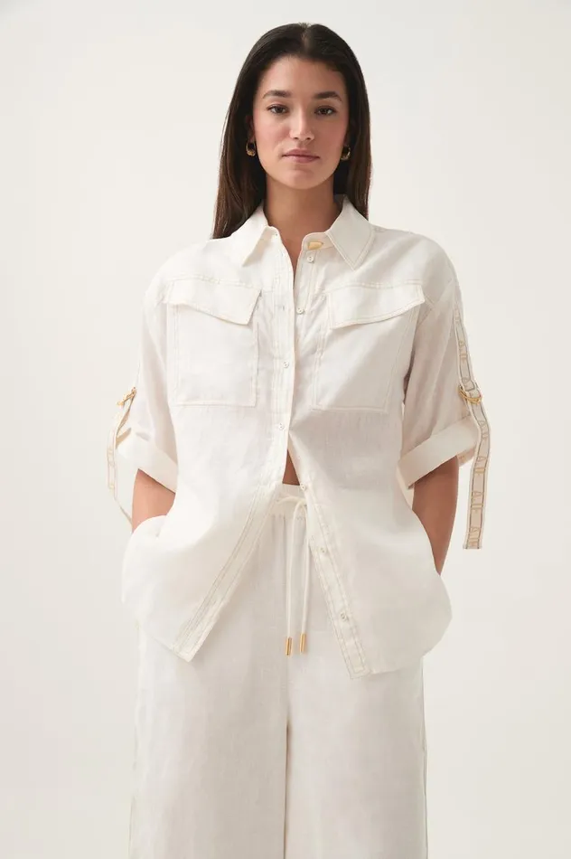Aje Tops Imogen Logo Shirt Ivory 8211 Women