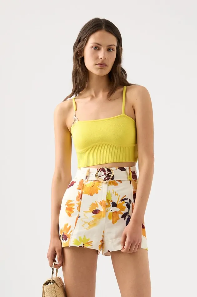 Aje Tops Lucia Knit Bustier Sunflower Yellow 8211 Women