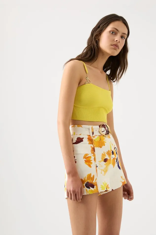 Aje Tops Lucia Knit Bustier Sunflower Yellow 8211 Women Aje Tops Lucia Knit Bustier Sunflower Yellow 8211 Women
