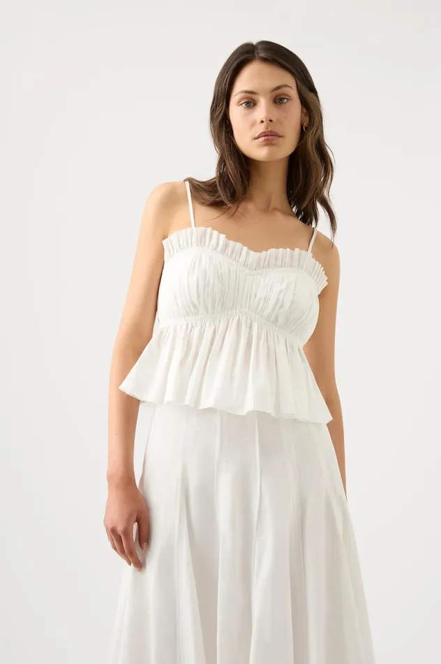 Aje Tops Odette Ruched Cami Top Ivory 8211 Women Aje Tops Odette Ruched Cami Top Ivory 8211 Women