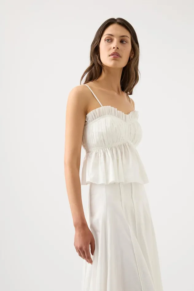 Aje Tops Odette Ruched Cami Top Ivory 8211 Women Aje Tops Odette Ruched Cami Top Ivory 8211 Women