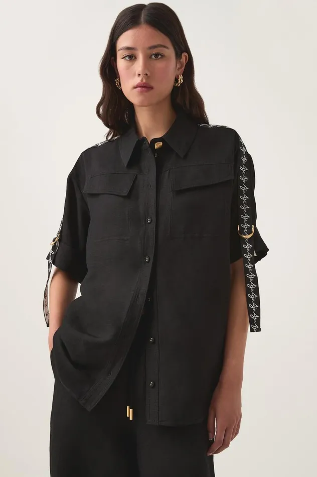 Aje Tops Principle Logo Shirt Black 8211 Women