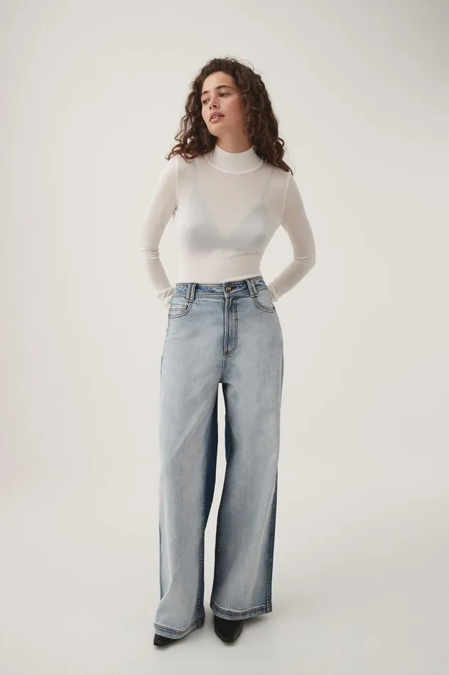 Aje Tops Rae Long Sleeve Skivvy Ivory 8211 Women Aje Tops Rae Long Sleeve Skivvy Ivory 8211 Women