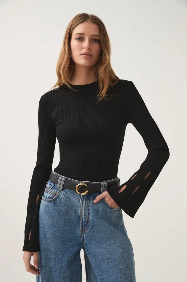 Aje Tops Resolution Knit Top Black 8211 Women