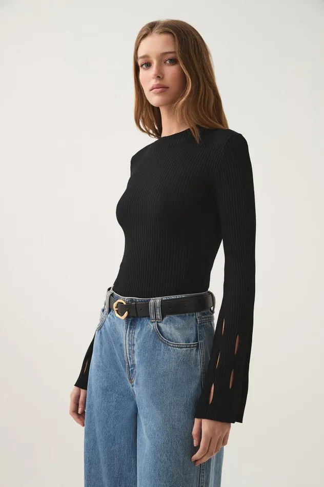 Aje Tops Resolution Knit Top Black 8211 Women Aje Tops Resolution Knit Top Black 8211 Women