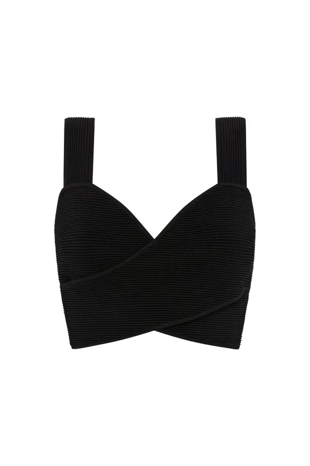 Aje Tops Sybil Twist Knit Bustier Black 8211 Women
