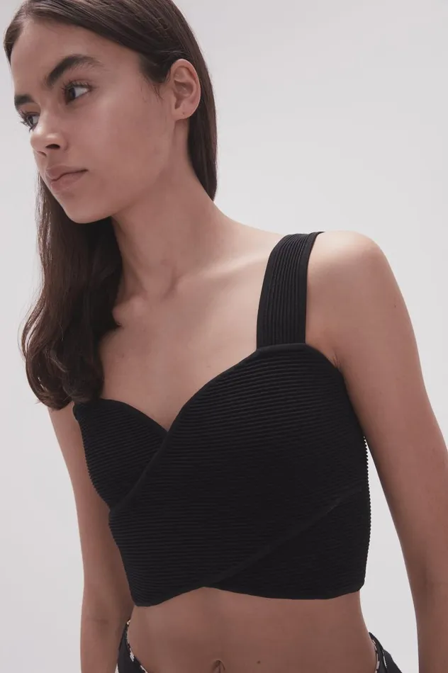 Aje Tops Sybil Twist Knit Bustier Black 8211 Women