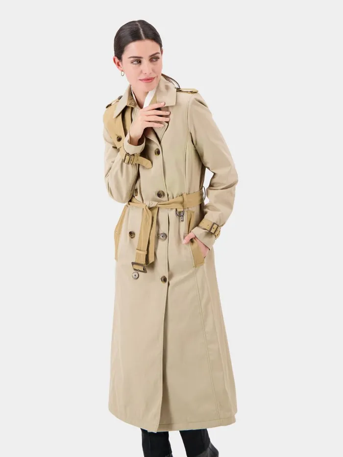 Alvina Coat Long Clay Beige Women Didriksons Trenchcoats