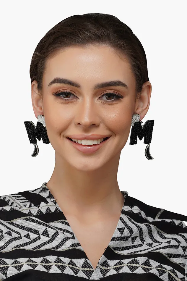 America and Beyond Letter M Beaded Earrings Women Jewelry